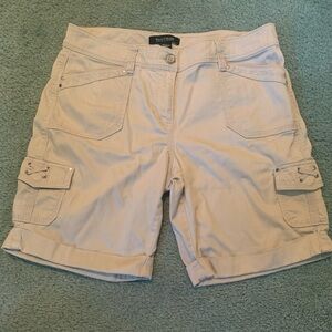 White House Black Market Beige Bermuda Cargo Shorts